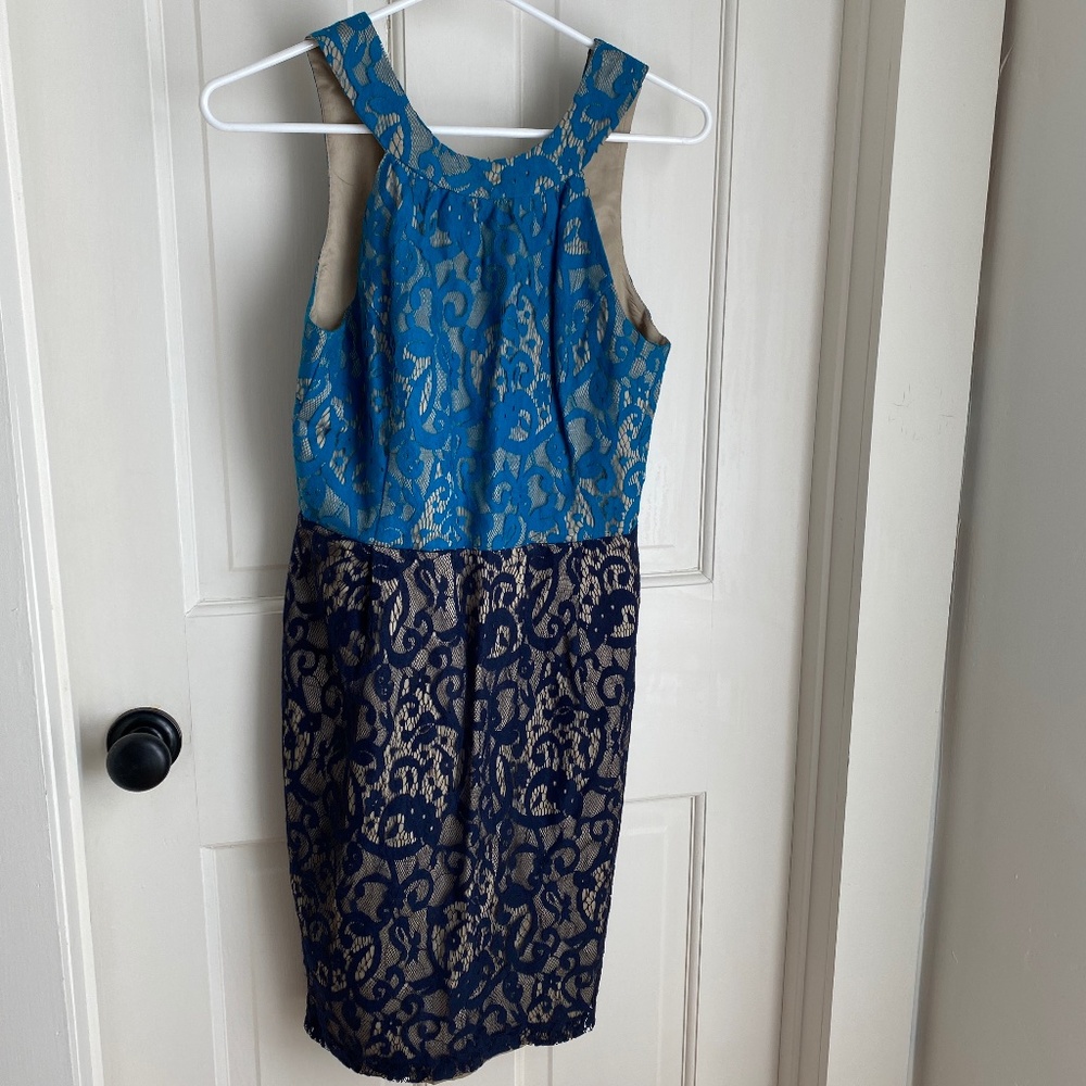 Tabitha lace cocktail dress -high neck low back